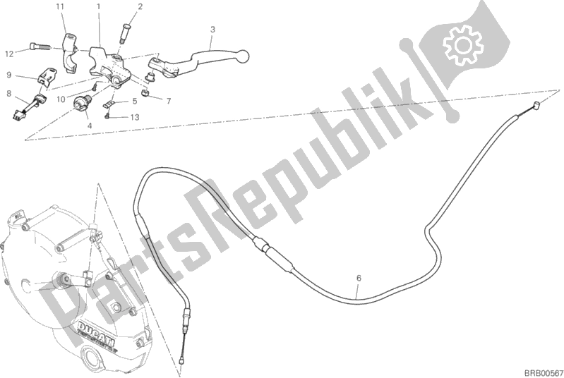 Tutte le parti per il Controllo Della Frizione del Ducati Monster 821 Thailand 2020